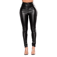 2021 women pu leggings long womens high stretch trousers black pant sexy motocycle pant women