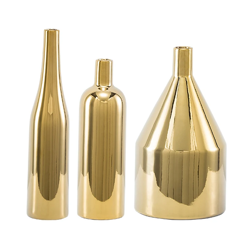 Европейская керамическая ваза с золотым покрытием Настольная Маленькая для