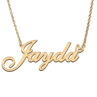 love heart jayda name necklace for women stainless steel gold silver nameplate pendant femme mother child girls gift