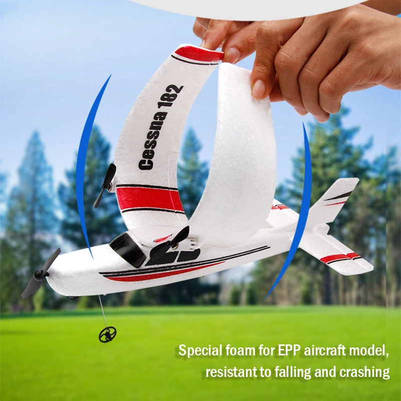 

FX801 182 DIY remote control plane 2.4GHz 2CH EPP electric remote control glider Cessna fixed wing plane model holiday gift