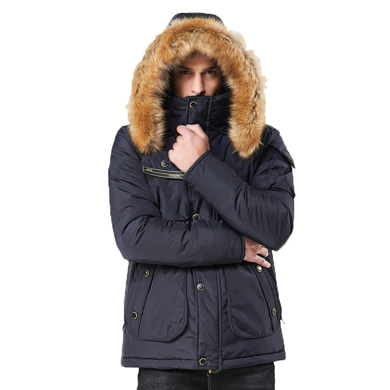 Новинка 2019 зимняя мужская куртка с капюшоном Высококачественная Толстая модная