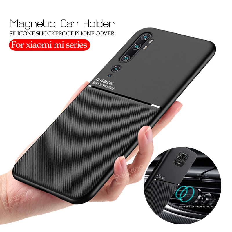 

Автомобильный Магнитный чехол-держатель для xiaomi mi 10 lite xiomi xaomi note 10 pro 9 light 9t mi9 se a3 8, чехол для телефона, силиконовый кожаный чехол