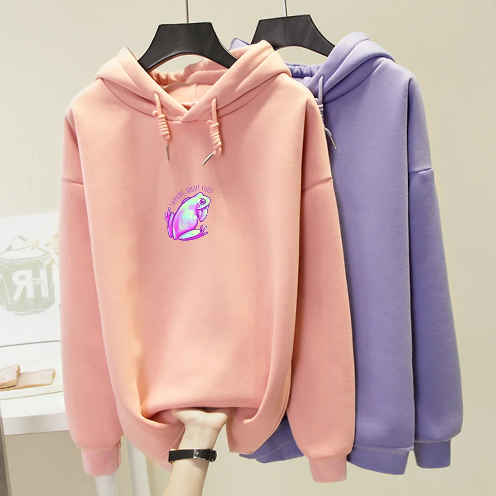 Kpop Style Frog Hoodie Oversized Long Sleeve Sweatshirt Women Warm Korean Streetwear Harajuku Sweetshirts Girls Fashion Clothes