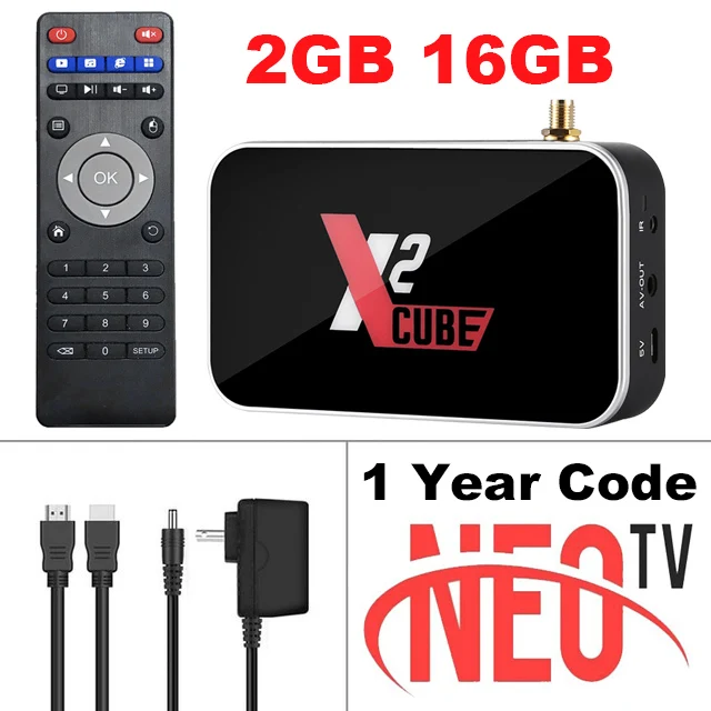 2G16G-1 Year NEOTV Бесплатный тест Neo tv pro IP tv французский бельгийский арабский голландский IP tv с Ugoos X2 Cube Android 9,0 4K медиаплеер Amlogic S905X2 tv BOX - Цвет: 2G16G-1 Year NEOTV