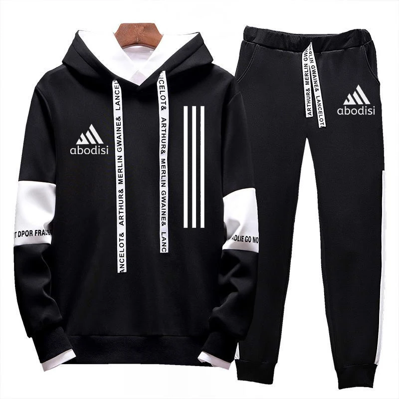 

Tracksuit Men Sets Winter Hoodies Pants 2 Piece Set 2021 Running Hoody Mens Brand Sweatshirt Sport Joggers Sweatpants Suit Male