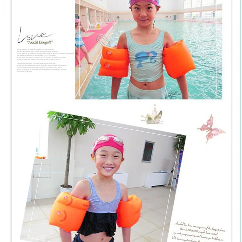 2 шт ПВХ надувные детские плавательные кольца плавающие двойные рукава подушки