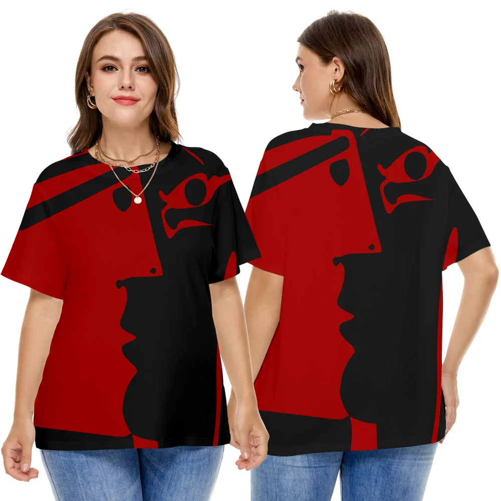 

Футболка женская оверсайз с 3D принтом, Свободный Повседневный Топ с круглым вырезом и коротким рукавом, уличная одежда, 6XL 5XL, на лето