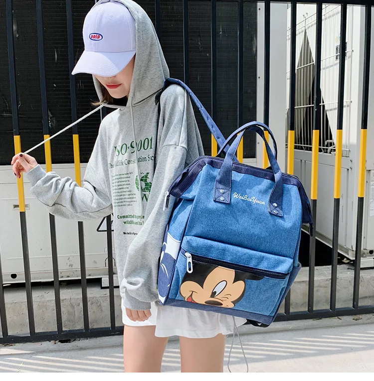 Disney Микки Маус рюкзак женский модный рюкзак кампус дорожная сумка Большая вместительная сумка школьная Студенческая сумка
