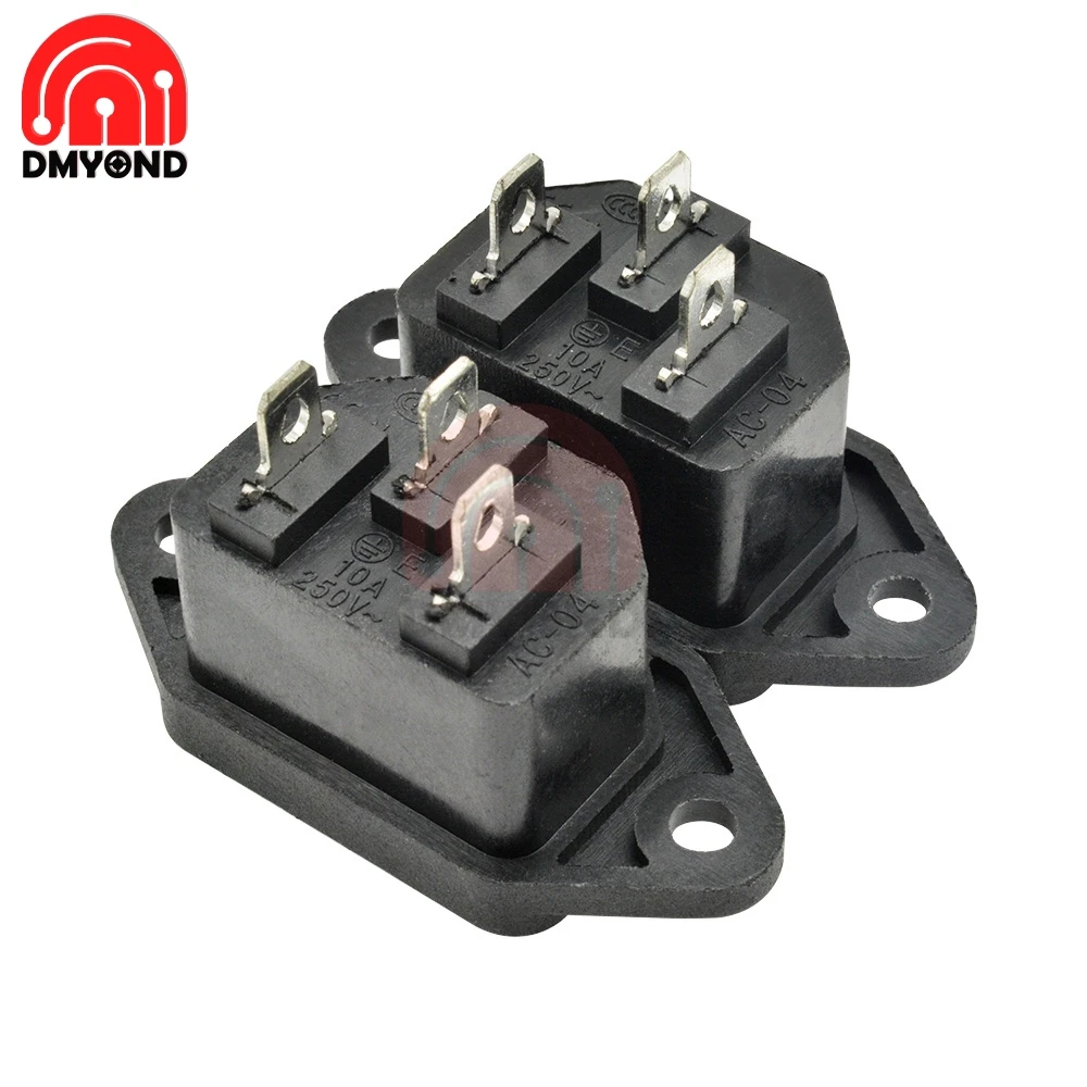 5 шт. разъем питания 3Pin AC 250V 10A 3 pin с ушками для электромобиля компьютера винт