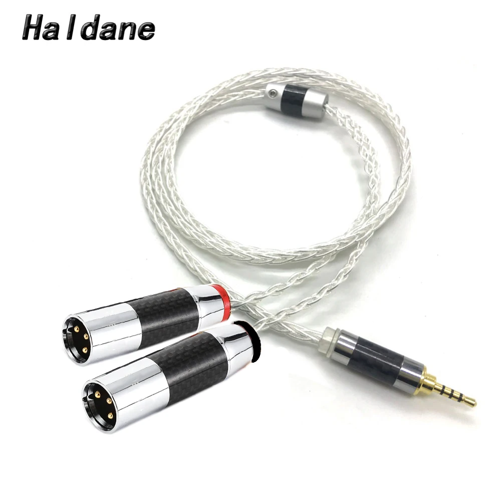 

Haldane HIFI 8 Cores 7N OCC Silver Plated 4.4mm/3.5mm/2.5mm TRRS Balanced to Dual 2x 3pin XLR Balanced Male Audio Adapter Cable