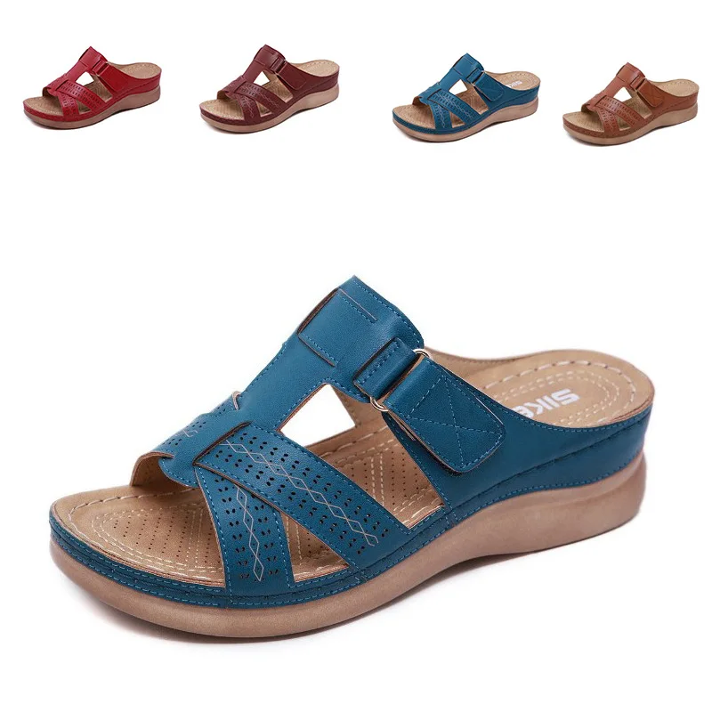 

Женские летние шлепанцы; Женские туфли на танкетке для женщин удобные женские повседневные женские пляжные вьетнамки; Шлепанцы без задника...