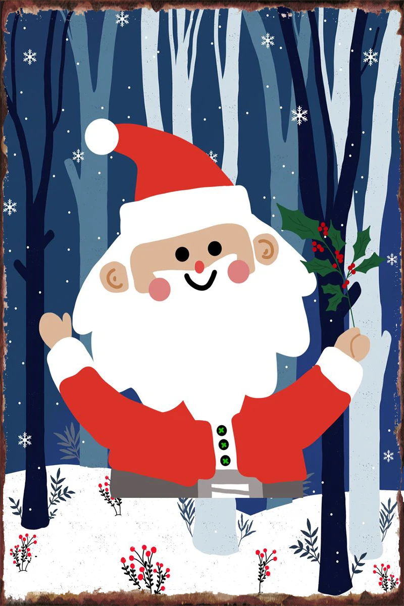 

Рождественское украшение для комнаты, Ретро винтажный металлический знак, жестяная вывеска, оловянные пластины, настенный Декор для дома, к...