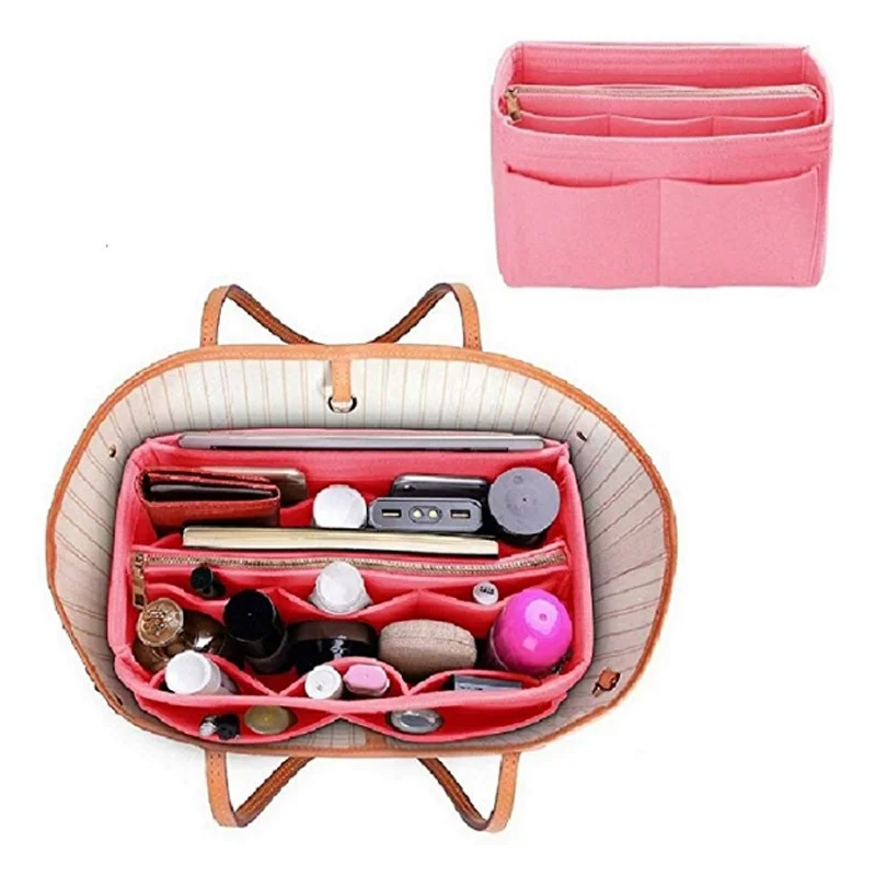 

Zipper cosmetic bag, cosmetic manager, handbag plug-in, portable travel felt, internal wallet, suitable for fast and never full