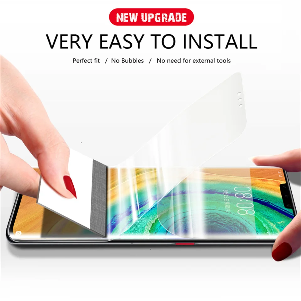 100D Curved Edge Full Cover Film For Huawei Mate 20 10 30 Lite Pro P Smart Nova 3i Screen Protector Hydrogel Film Not Glass