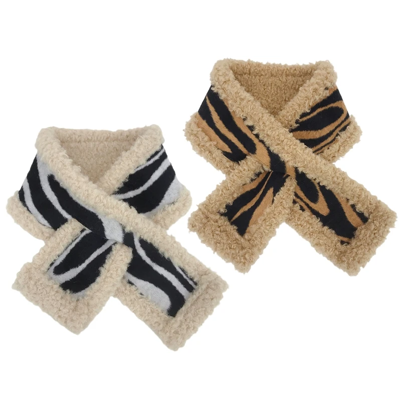 Женский зимний утепленный Пушистый Плюшевый перекрестный галстук Хомут