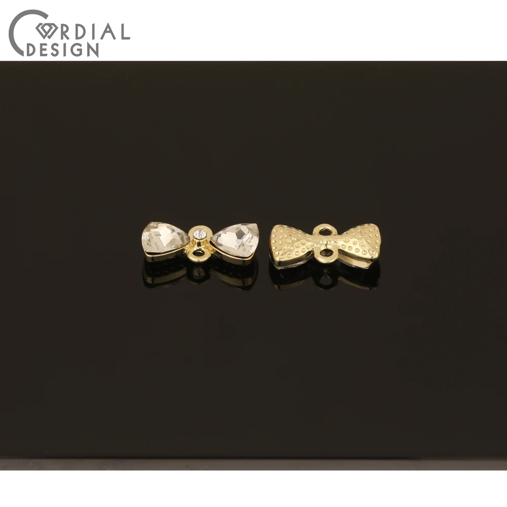 

Cordial Design 50Pcs 8*16MM Jewelry Accessories/DIY Charms/Bowknot Shapes/Earrings Parts/Rhinestone Connector/Jewelry Findings