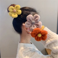women hair ties elastic rubber bands girl fabric sun flower floral korean scrunchies head accessories handmade wholesale