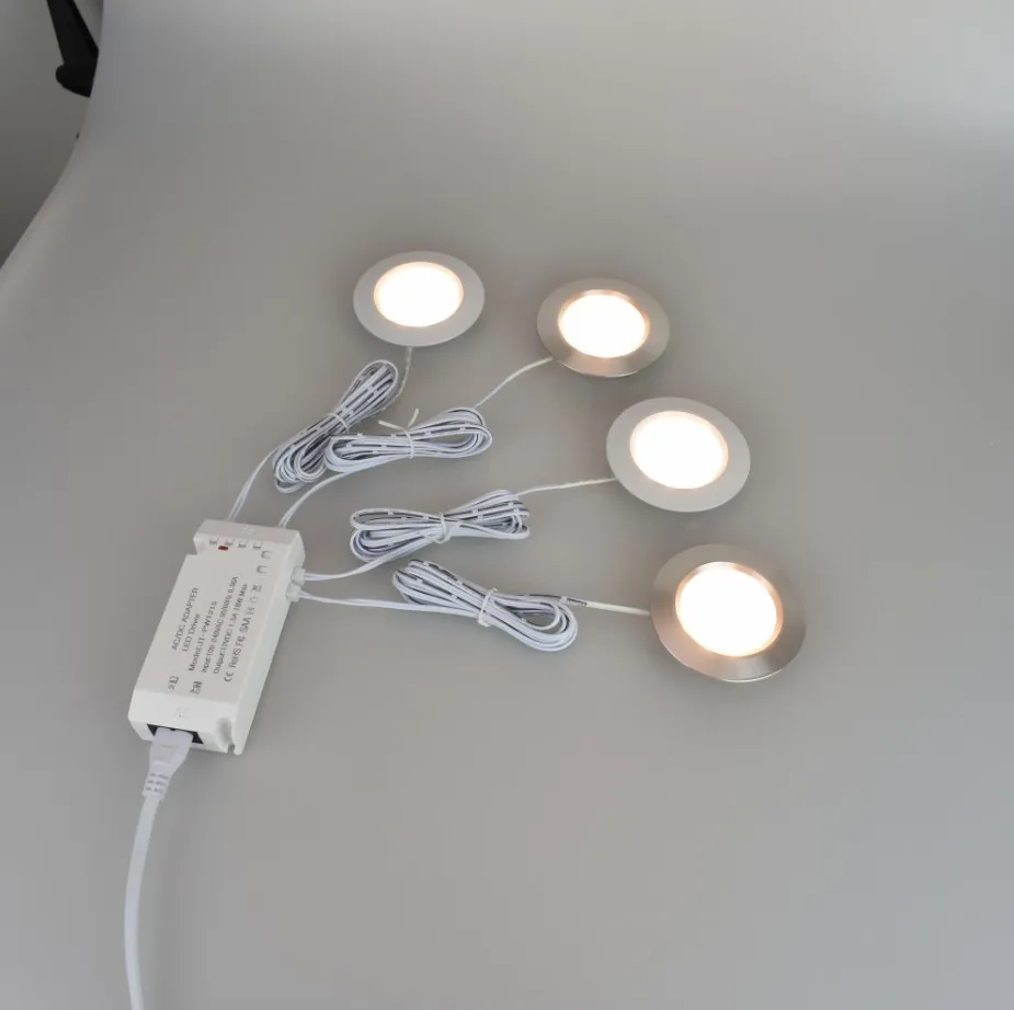 Светодиодный светильник LukLoy под шкаф винный встроенный серебристый упаковка из 3