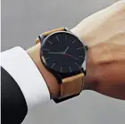 Мужские часы 2019, Модные Аналоговые Кварцевые Мужские наручные часы унисекс с кожаным ремешком, минималистичные часы, мужские часы, мужские наручные часы