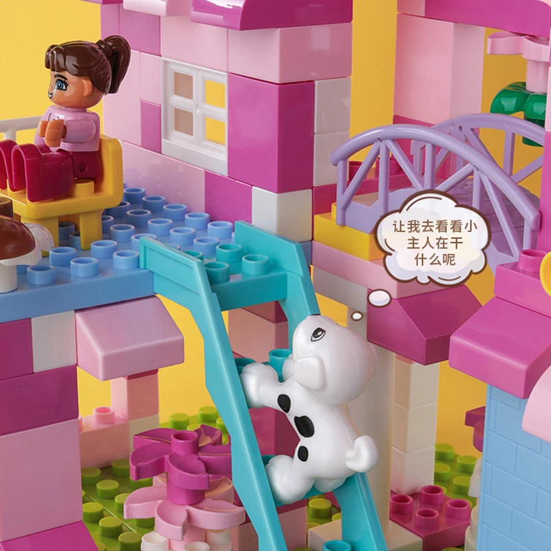 

New Girls Pink Princess Castle Building Blocks Bricks Parts Toys For Children kids Christmas gift