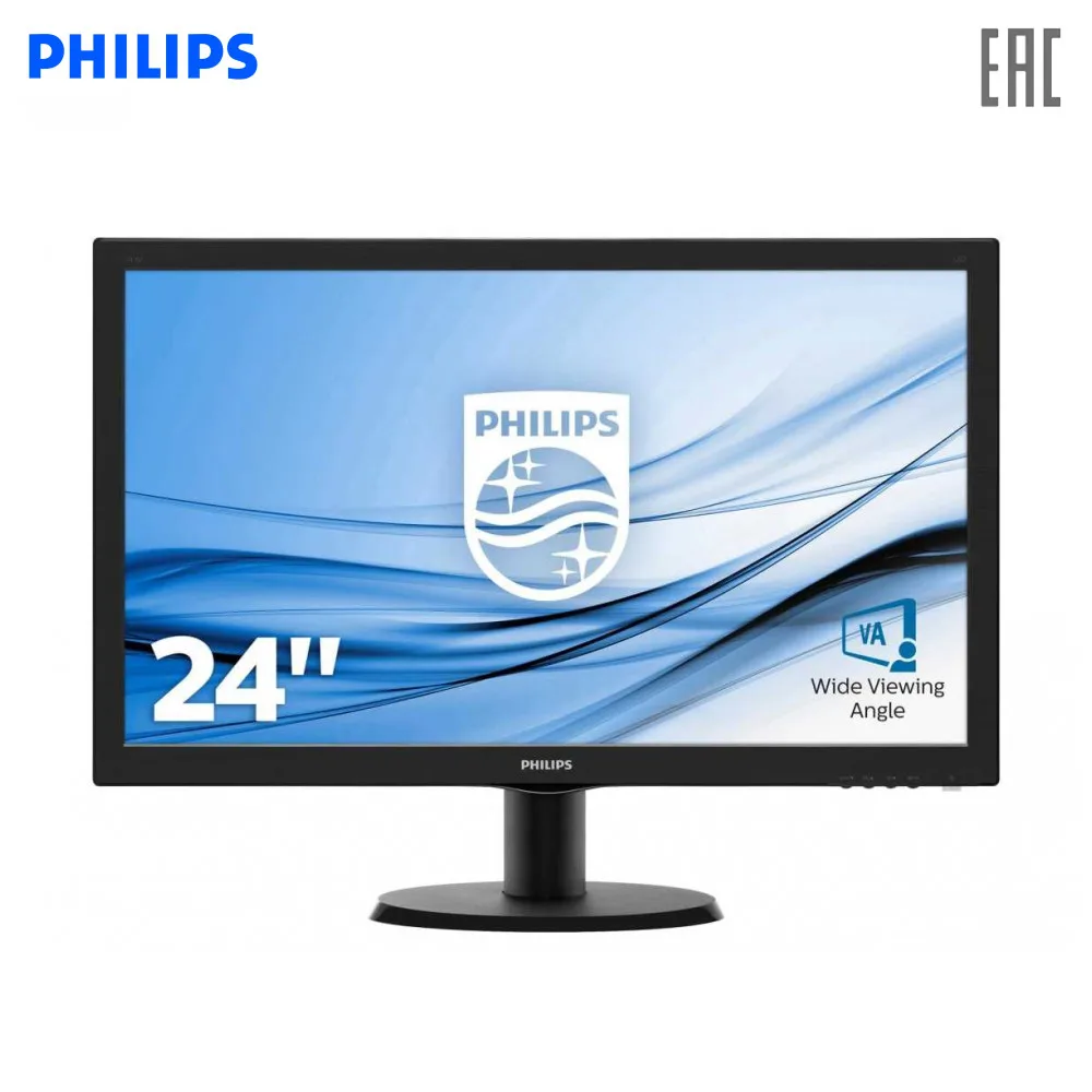 Монитор Philips 243V5QSBA (00/01) 23.6'' [16:9] (FHD) MVA 250cd|m2 H178°|V178° 3000:1 10М:1 8ms|Мониторы| |