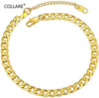 resizable anklet chain for women men figarowheattwist ropecuban foot bracelet strong with good clasp 18k gold plated cp136