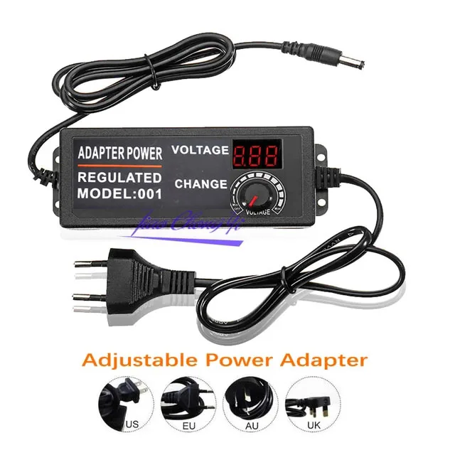 

Adjustable AC to DC 3V-12V 3V-24V 9V-24V Universal adapter with display screen voltage Regulated power supply adatpor 3 12 24 v