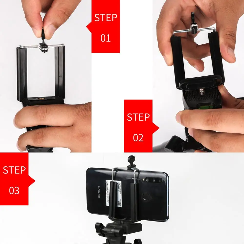 Professional Aluminum Camera Tripod Stand Holder + Phone Holder +Nylon Carry Bag for iPhone Samsung Smartphone four floor high