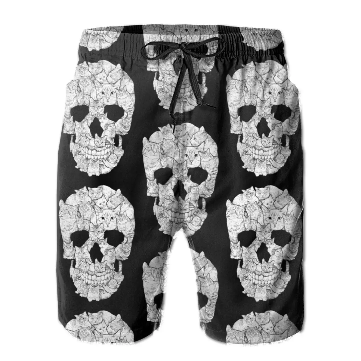 

Men Shorts Cat Skull Cool Surfing Beach Board Swimming Quick Dry Mesh Casual pretty fashion trend summer Beautiful Vintage Surf