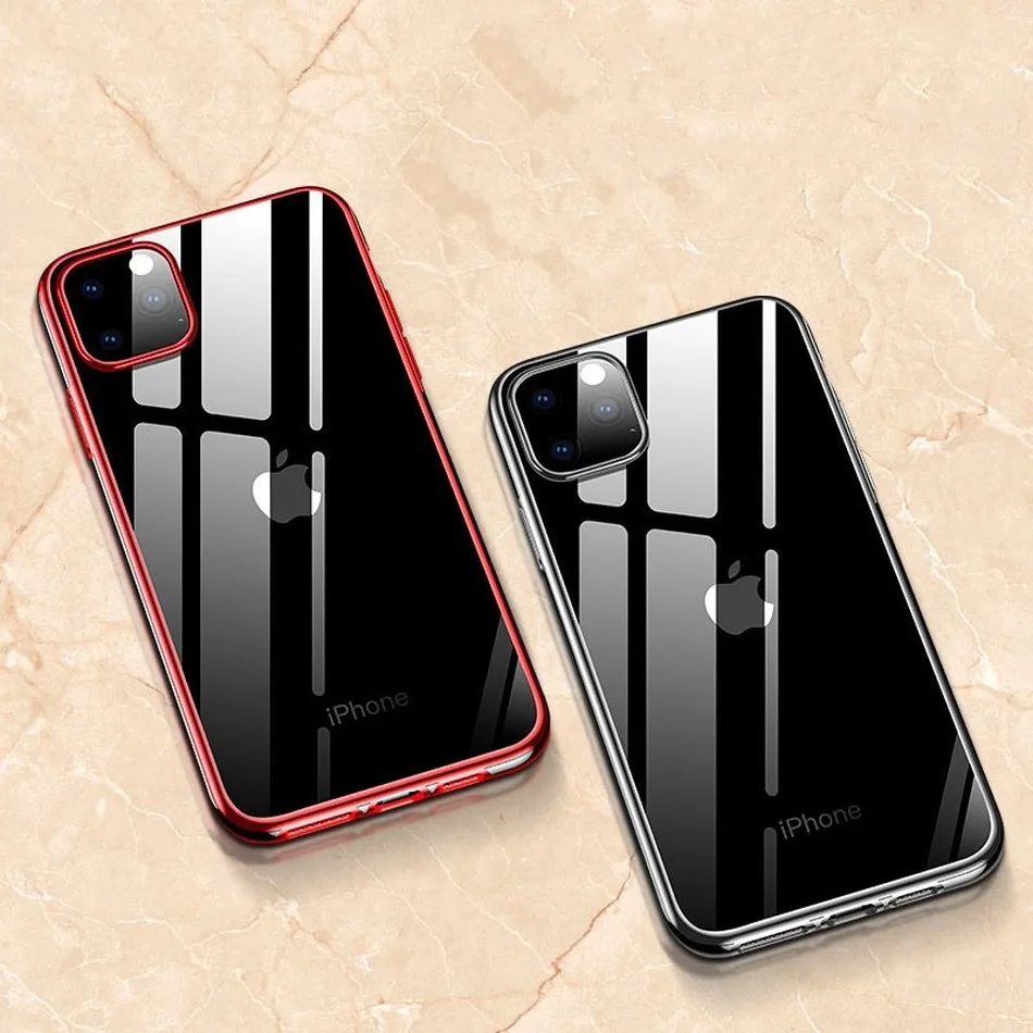 Luxury Phone Case for IPhone 11 Transparent Soft Silicone Shockproof Clear Hybrid Cover Pro Max Coque | Мобильные телефоны и
