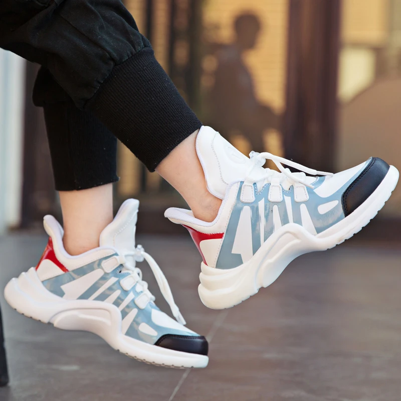 Детская обувь дизайнерские кроссовки на массивной подошве повседневная плоской