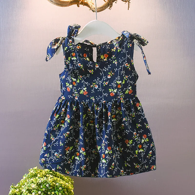 Toddler Baby Kids Girls Dress Sleeveless Ribbons Bow Princess Dresses Floral Print for Clothes Beach | Детская одежда и обувь