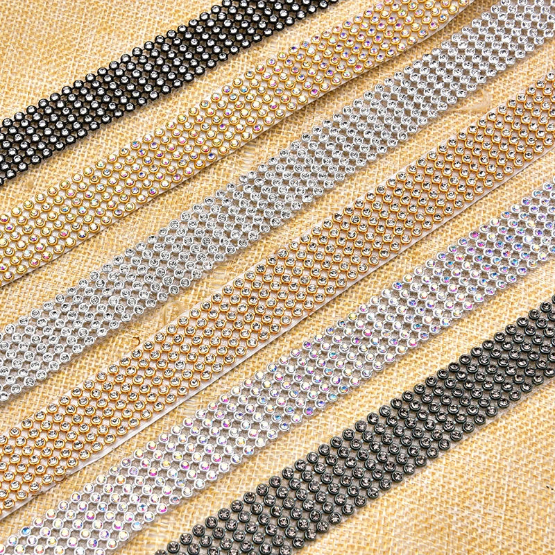 6 рядов стразы из железа с сетчатой отделкой кристаллы для свадебного платья