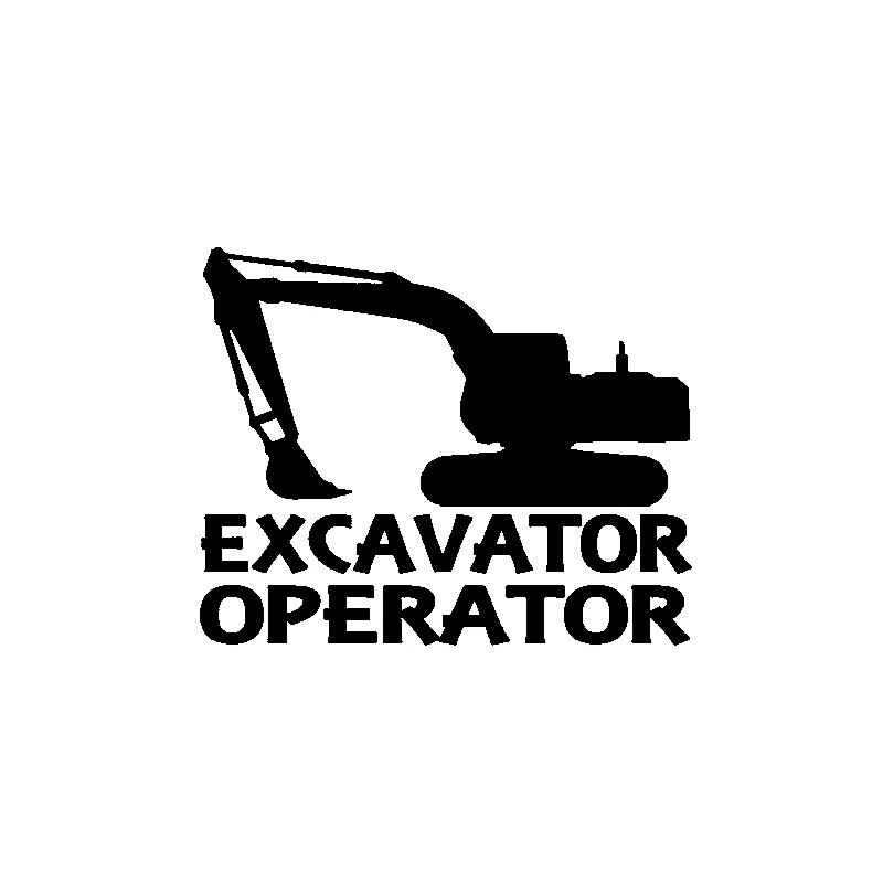 

Hot Sell Personality Vinyl Accessories Excavator Operator Car Sticker Decal Black Silver Creative For Car window 15.5 CM*12.4CM