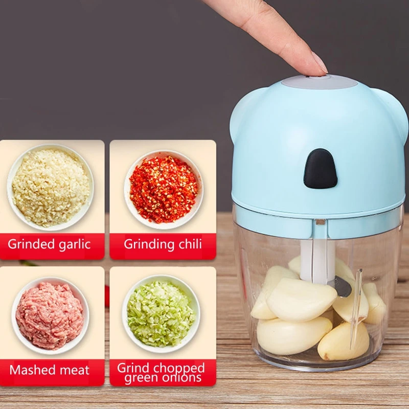 

Portable Wireless Electric Garlic Chopper Mini Speedy Spiral Shredder Food Processor Onion Fruit Cutter Press Mincer