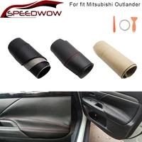 speedwow car interior door handle panel armrest microfiber leather cover for mitsubishi outlander 2014 2015 2016 2017 2018 4 pcs