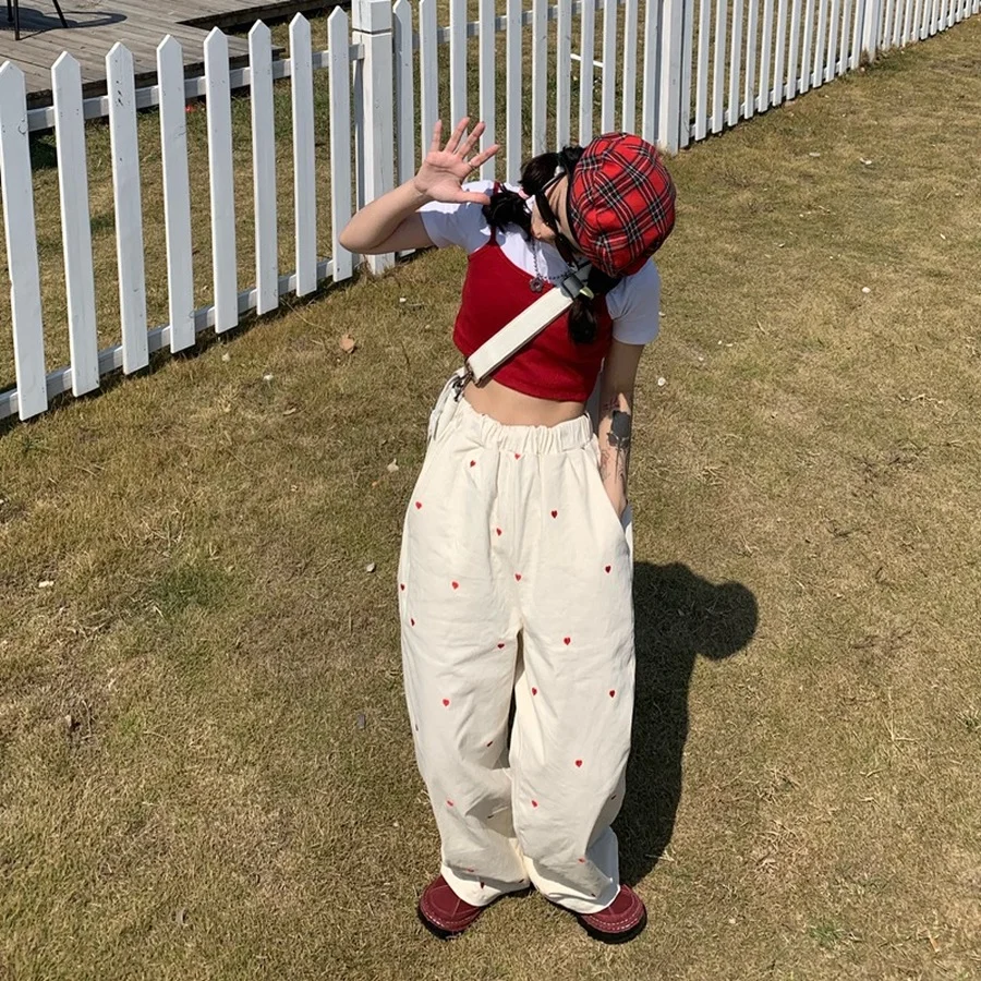

New White Pants Woman High Waist Harajuku Pants Sashes Pockets Office Ladies Pants Fashion Middle Aged Pants Streetwear Women