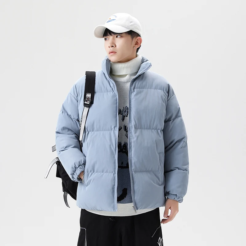 Men's Harajuku color coat winter jacket 2021 men's street clothes hip hop Parker Korean black clothes puff jacket