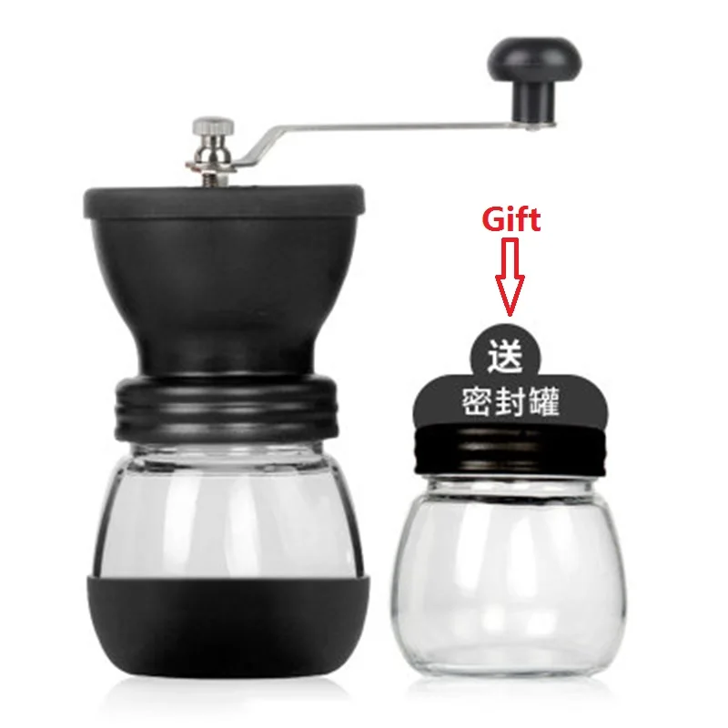 Ручная кофемолка Бытовая льница с ручным заводом и отправкой стеклянных