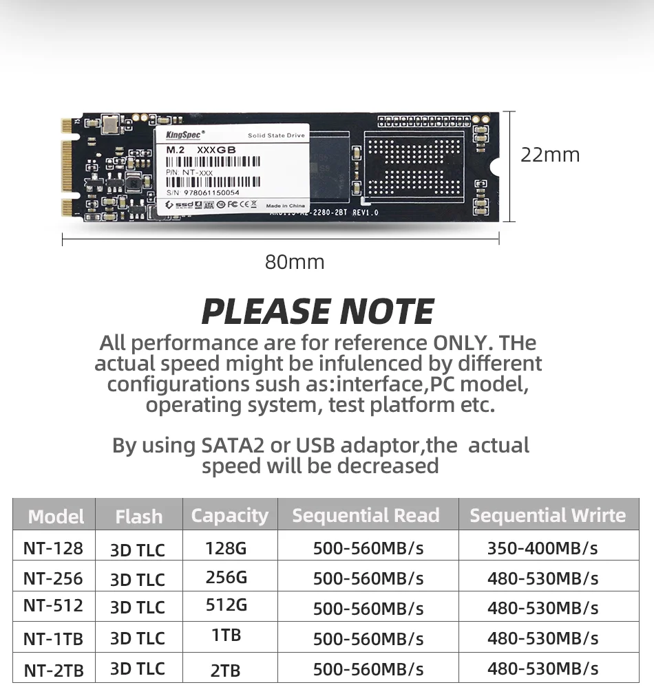 KingSpec M.2 SSD 64 ГБ 22*80 мм Внутренний SATA сигнал NGFF 2280 M2 SSD 256 Гб 960 ГБ жесткий диск диско для ноутбука/настольного компьютера/ПК