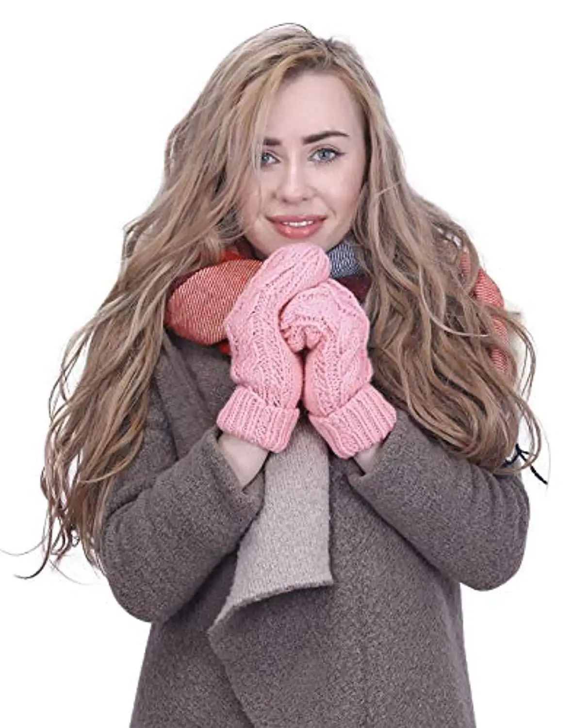 Women Winter Crochet Camp Protective Gloves Twist Cable Knit Hand Warmer Mittens Winter Gloves