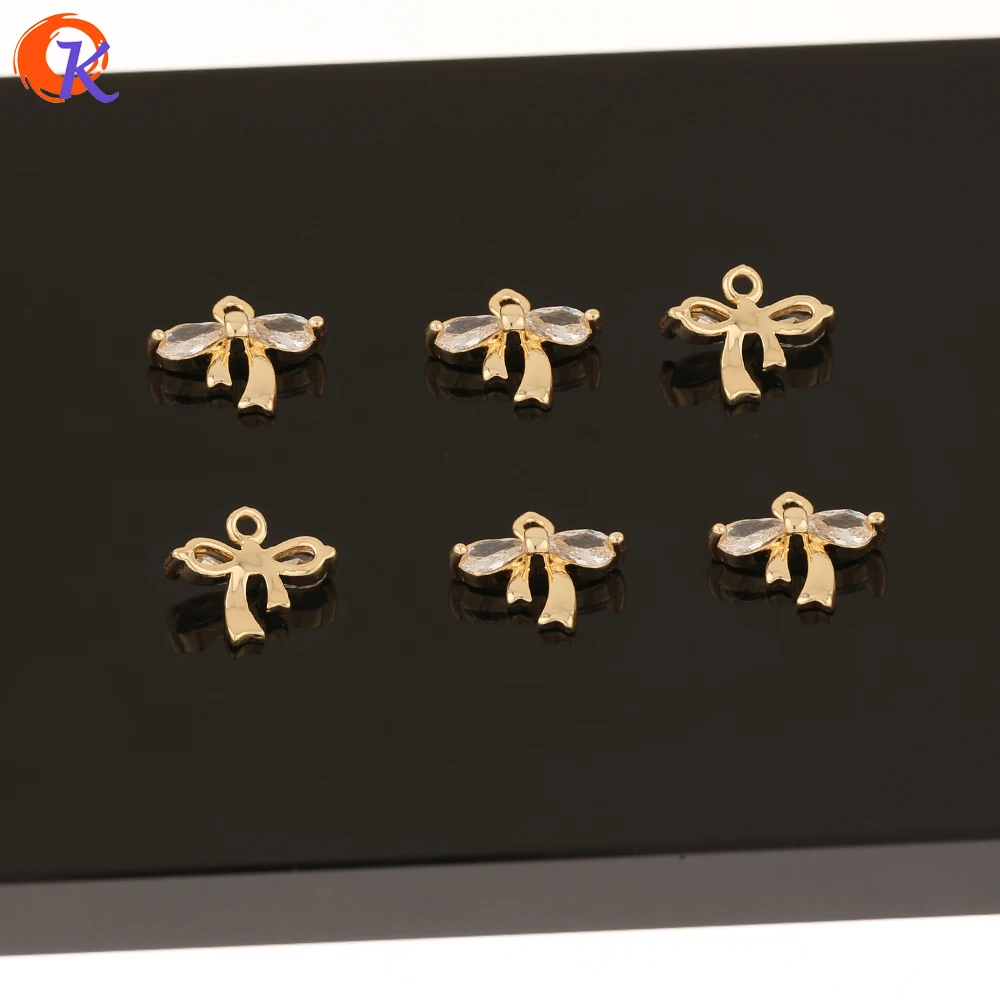 

Cordial Design 50Pcs 10*12MM CZ Charms/Jewelry Accessories/Hand Made/Bowknot Shape/DIY Parts/Earring Findings/Rhinestone Pendant