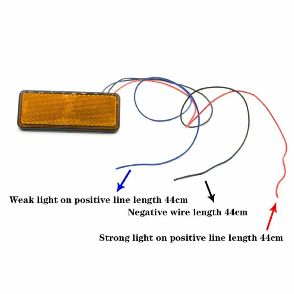 1 шт 24 SMD светодиодный 12V мотоциклов Прямоугольный Отражатель задний стоп сигнал