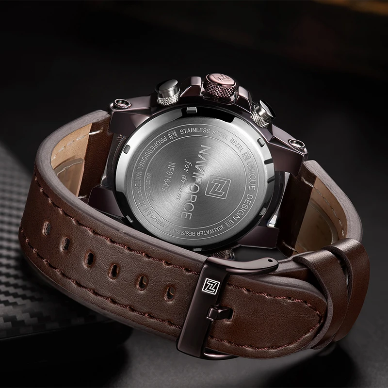 Часы наручные NAVIFORCE Мужские кварцевые люксовые брендовые водонепроницаемые