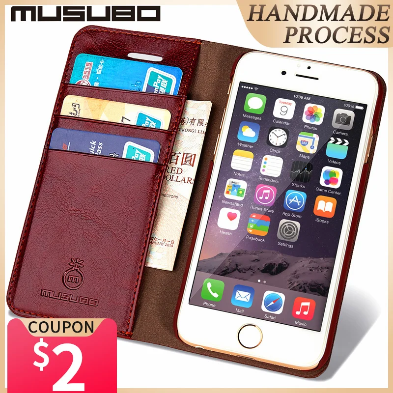 

Musubo Luxury Phone Case For iPhone 11 Pro Max Xs 8 7 Plus Flip Wallet Cover Cases For IPhone XR 7 Plus 6 6s With Card Slot capa