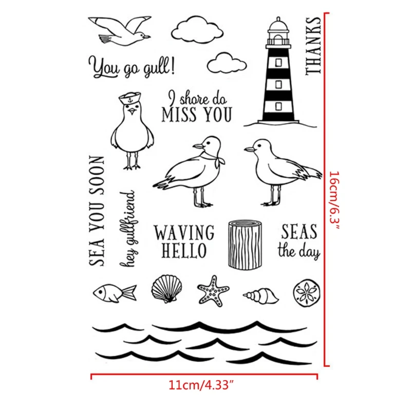 

Pigeon Lighthouse Seal Stamp with Cutting Dies Stencil DIY Scrapbooking Embossing Photo Album Decor Paper Card Craft