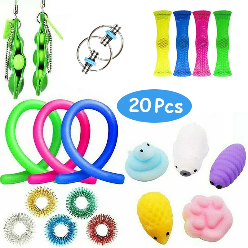 

Fidget Toys Anti Stress Set Stretchy Strings Flexible Glue Elastic Force Dimple Adult Kids Anti-stress Bubble Figet Toy