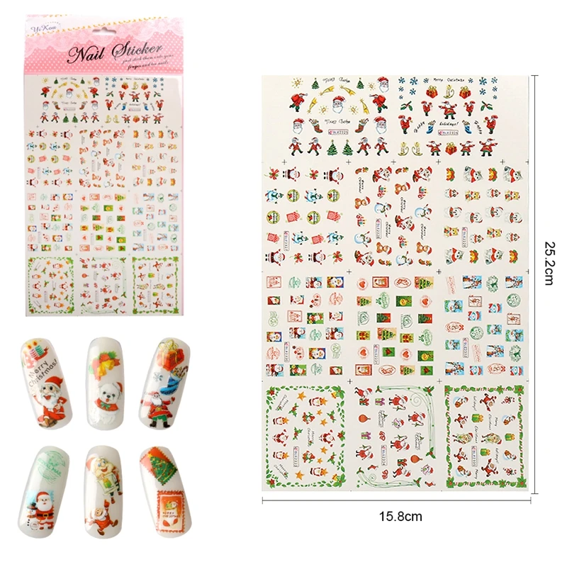 Elite99 переводная наклейка для воды наклейки дизайна ногтей Снеговик на Рождество