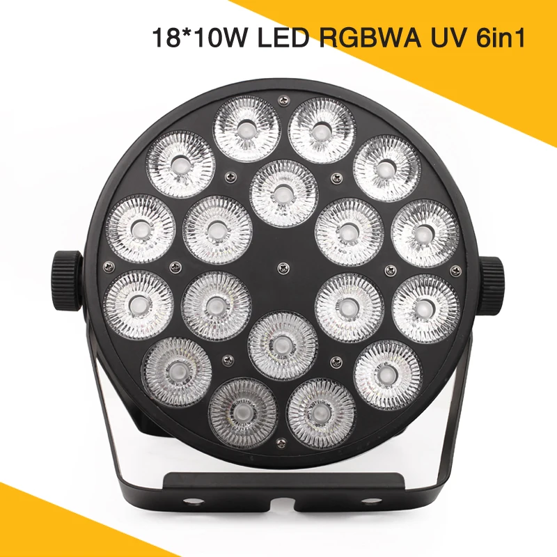 

2pcs/lot Stage Lighting Equipment 18*10W RGBWA UV 6in1 Led High Brightness Par Light Wash Effect For Theater Party Bar