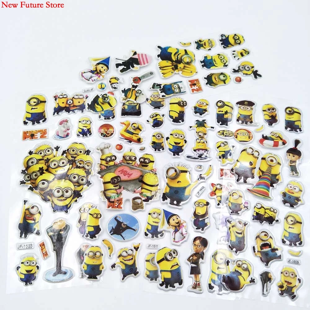 Miniones 6 шт. наклейки пузыри мультяшный детский подарок на день рождения ToyChild